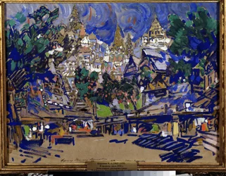 Scenografisk utkast til operaen Den gylne hanen av Nikolaj Rimskij-Korsakov (1844-1908), verk av Konstantin Aleksejevitsj Korovin