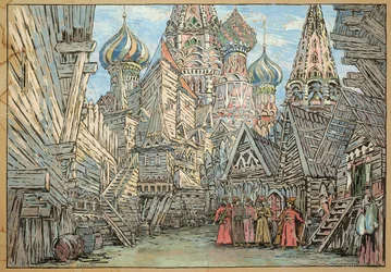 Scenografi for akt I av operaen "Khovanshchina" (1911)