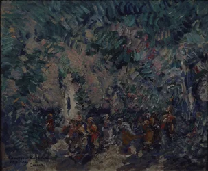 Scenedesign for balletten Corsair av A. Adam, 1911