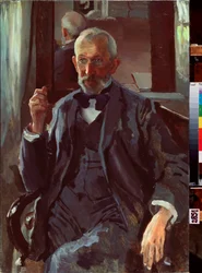 Portrett av far. Maleri av Konstantin (Constantin) Andreyevich Somov (1869-1939), olje på lerret