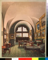 Den lille studien av keiser Nicholas I i Vinterpalasset i St. Petersburg - Arbeid Konstantin Andreyevich Ukhtomsky (Constantin Oukhtomsky) (1818 -1881), aqua