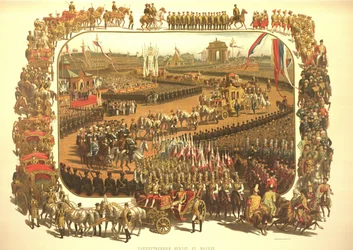 Alexander IIIs seremonielle inntog i Moskva, fra Kroningsalbumet, 1883