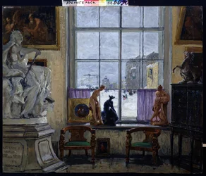 ""Et museumsrom"" Maleri av Konstantin (Constantin) Gorbatov (1876-1945) 1916 Regionalt kunstmuseum, Arkhangelsk