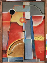 Byggefarger. (Fargekonstruksjon). Maleri av Konstantin Konstantinovich Medunetsky Medunetsky (Medunetsky, Medunetsky) (1899-1935), olje på lerret