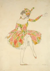 Design for Anna Pavlovas Costume of Columbine i 