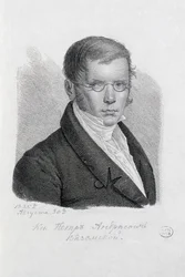Portrett av poeten prins Pyotr Andreyevich Vyazemsky 1792-1878.