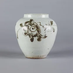 Krukke med blomsterdesign, Yi-dynastiet, 1392-1910 (keramikk)