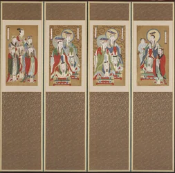 Prosessscene, Choson-dynastiet (farge på papir og silke)