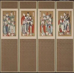 Prosessscene, Choson-dynastiet (farge på papir og silke)