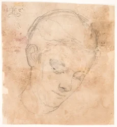 Kunstnerens søster Elizabeth. 3/4 profil til høyre