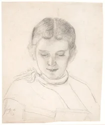 Kunstnerens søster, Elizabeth Zahrtmann, leser