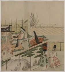 Hofdamer som lager dukker, 1790-tallet.
