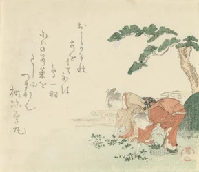 To jenter samler nyttårsurter, 1797.