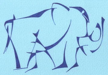 Blå abstrakt elefant