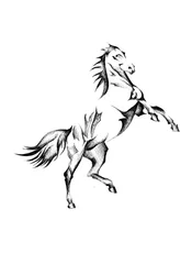 En majestetisk hest som reiser seg på bakbena