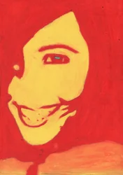 Rødt popkunst-smil