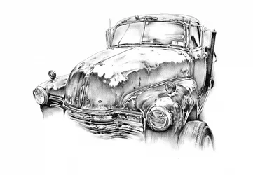 Rustne vintage-lastebiler