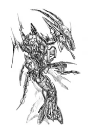 Science fiction-cyborg-kunsttegning, skisse 118