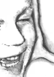 Et diskret smil i profilen