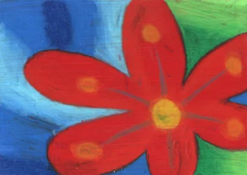 Levende rød blomst