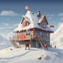 Et hus med skihatt 4