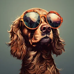 Hund, tegneserie, solbriller 4