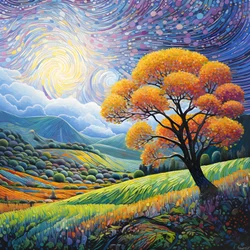 Landskap med trær og åser 4