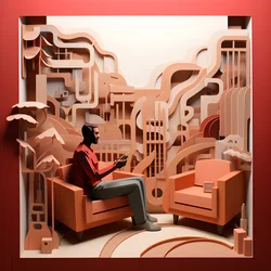 Mann som sitter i en sofa og ser på TV 4