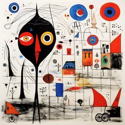 Surrealistiske illustrasjoner av Joan Miró. 2