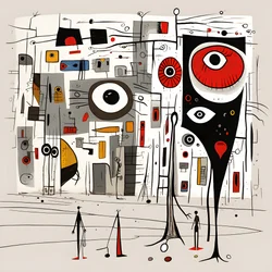 Surrealistiske illustrasjoner av Joan Miró. 4