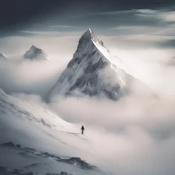 to personer på ski over et overskyet fjell 1