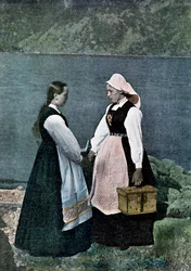Postkvinne, Sognafjorden, Norge, c1890