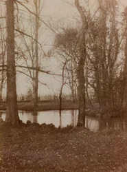 Album fra første verdenskrig i Friuli-Venezia Giulia: dammen i parken til Villa Brazza, krigssykehuset n. 17, Soleschiano Manzano
