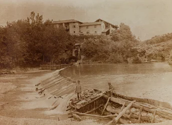 Album av første verdenskrig i Friuli-Venezia Giulia: elven Natisone i Premariacco, Udine, Italia (s/h foto)