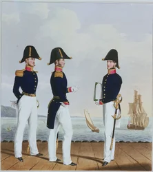 Kostyme til Royal Navy og Marines. Pursere og kapteinsskriver
