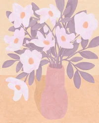 Blomster i rosa vase, 2023 (digital)