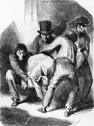 Illustrasjon for hertuginne av Langeais, roman av Honore de Balzac (1799-1850) fra samling med flere bind med tittelen Human Comedy, gravering av Laisne
