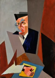 Portrett av Tristan Tzara (1896-1963), av Tihanyi, Lajos (1885-1938). Olje på lerret