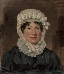 Portrett av fru Ben Marshall (olje på lerret) (se 158573 for par)