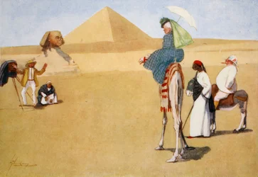 Posering ved pyramidene, fra Egypts lyse side, 1908
