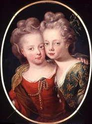 Dobbeltportrett av Isabella Charlotte og Sophia Hedwig som barn