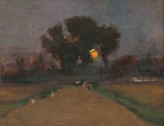 Landskap med solnedgang, 1890-1900