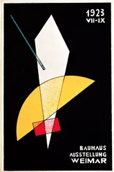 Plakat for en Bauhaus-utstilling i Weimar, Tyskland, 1923