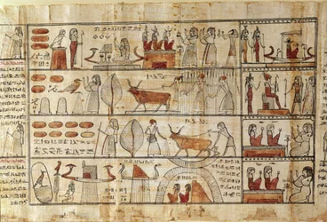Landbruksscener, detalj fra The Book of the Dead of Tsekhons (papyrus)