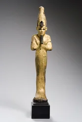 Osiris, sen dynastisk periode, 664-332 f.Kr. (forgylt tre med bronseinnlegg)