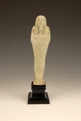 Shabti av Imhotep, 380-342 f.Kr. (fajanse og grønn glasur)