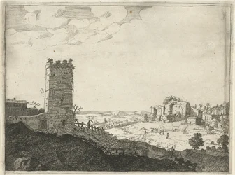 Landskap med tårn Landskap med gamle romerske bygninger (serietittel)