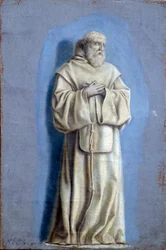 Saint Francois de Paule (1416-1507), grunnlegger av Minimes-ordenen Maler med camaieu på lerret av Laurent de La Hyre (1606-1656) 1600-tallet Søn. 0,36 x 0,23 m Paris. Museet Louvre