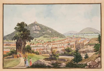 Utsikt over Karlsbad Karlovy Vary, ca. 1800.