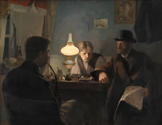 Et besøk i skomakerbutikken, 1885.